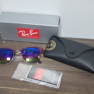 Ray-Ban Lmited Edition Clubmaster Square Sunglasses Bordeaux Red NIB